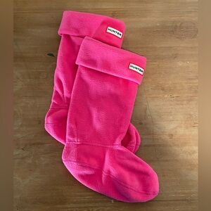 Hunter Boots youth hot pink fleece boot liner socks LIKE NEW